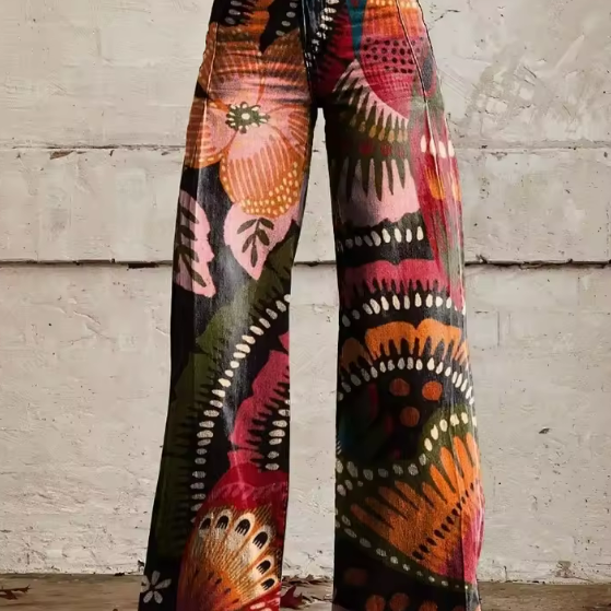 Freya | Soft Organic Print Pants
