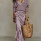 Aria | Satin Midi Set with Coordinating Knit